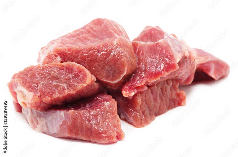 raw meat isolated on white