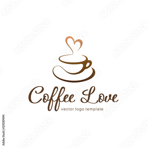 Vector logo template. Coffee love