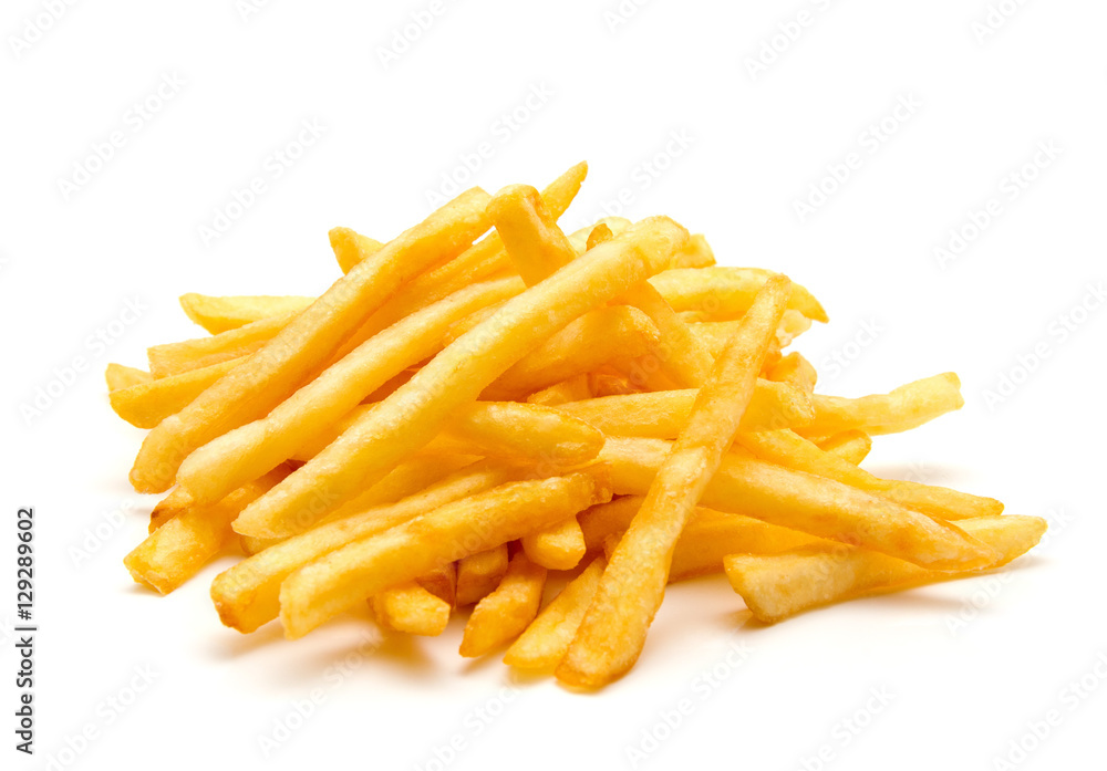 potato fry on white isolated background potato fry on white isolated background