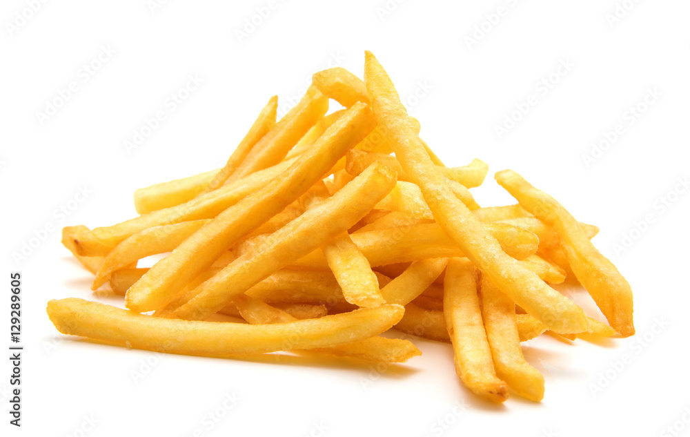 potato fry on white isolated background potato fry on white isolated background
