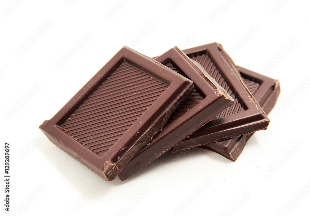 Chocolate bars stack isolated on white background Chocolate bars stack isolated on white background