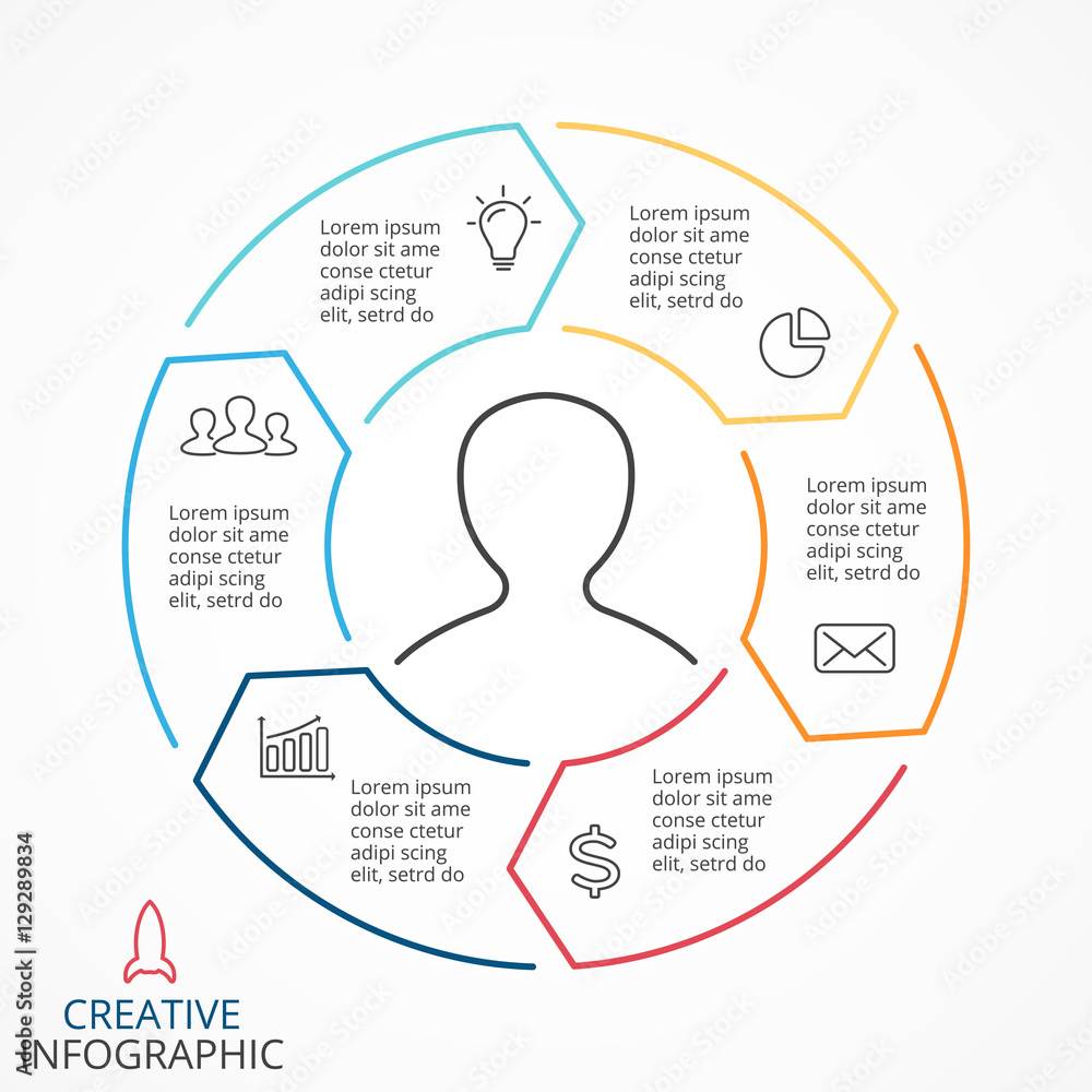 Vector circle arrows infographic, cycle diagram, linear graph ...