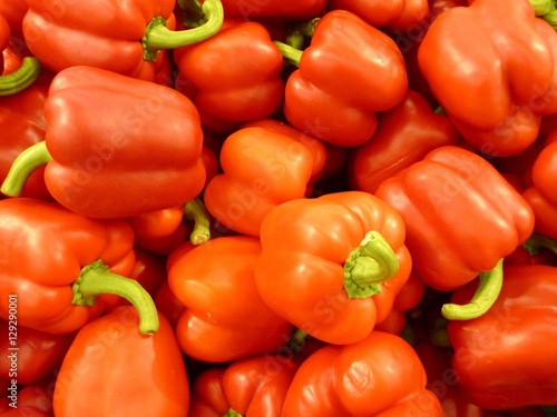 background of many fresh red peppers
