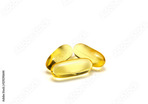 Billede på lærred Isolated fish oil capsules
