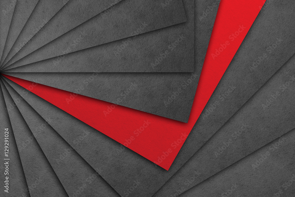 Material design wallpaper. Real paper texture. Gray shades and red