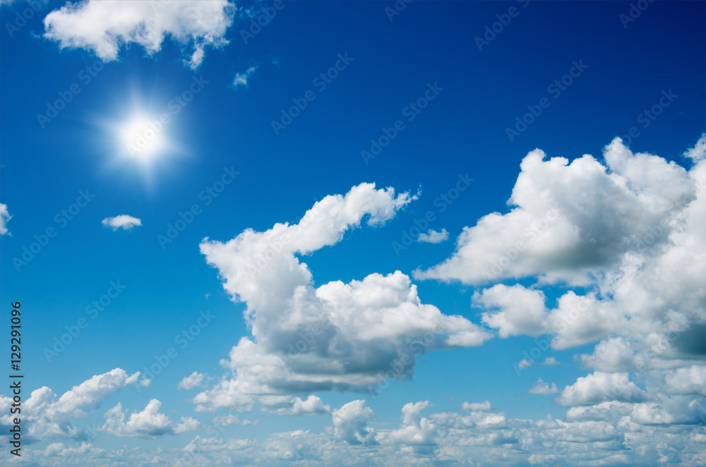 Sun in bright blue sky. Sun in bright blue sky.