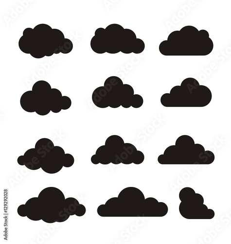 Cloud vector. Clouds vector. Cloud icon. Cloud icons set. Two colors computing symbols, signs and logos. Clouds symbol.