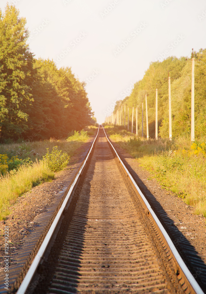 Fototapeta premium Railway rails of stretching into the distance
