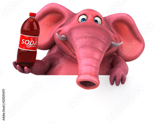 Pink elephant - 3D Illustration