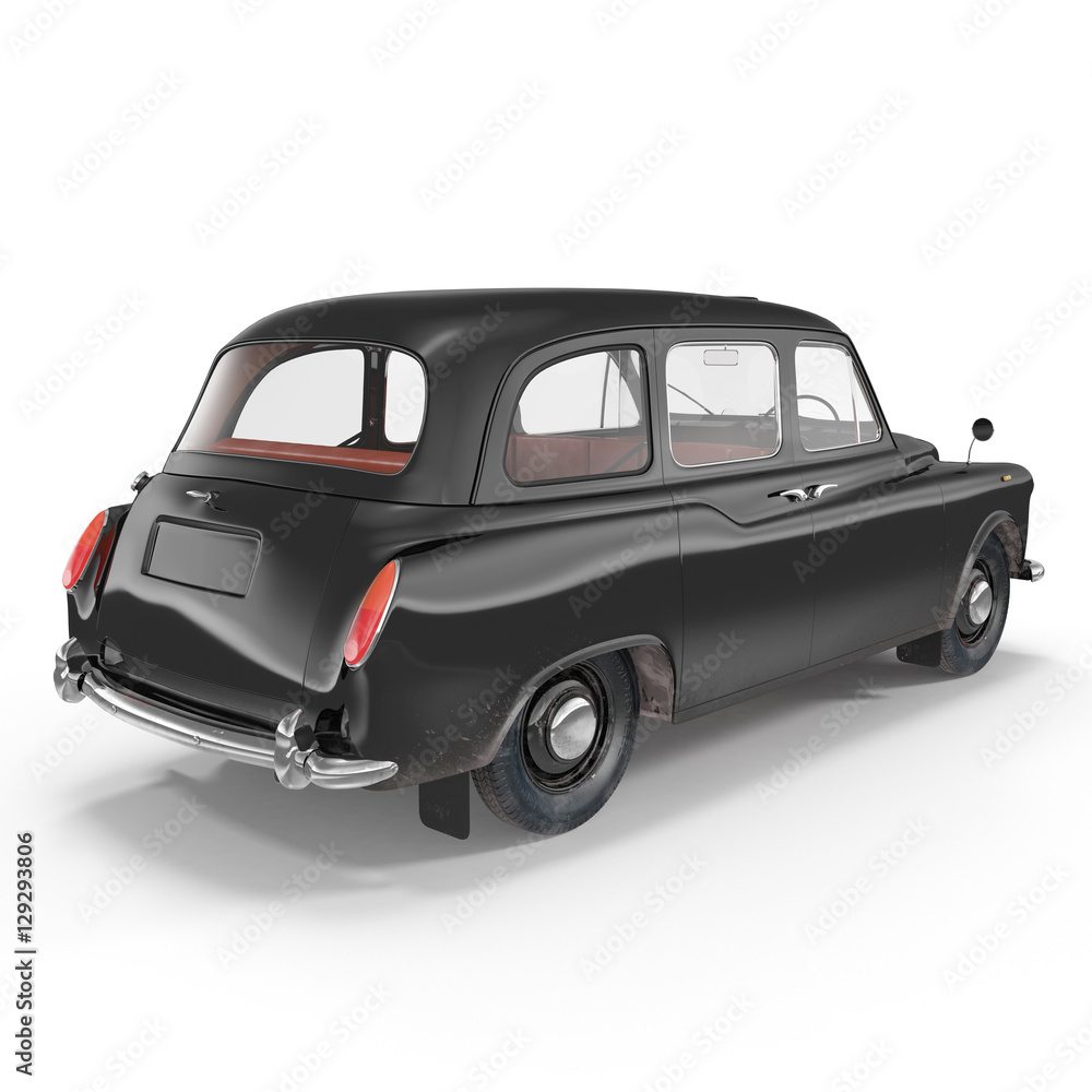 typical London Taxi on white. 3D illustration