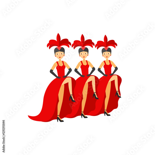 French cancan dancers icon photo