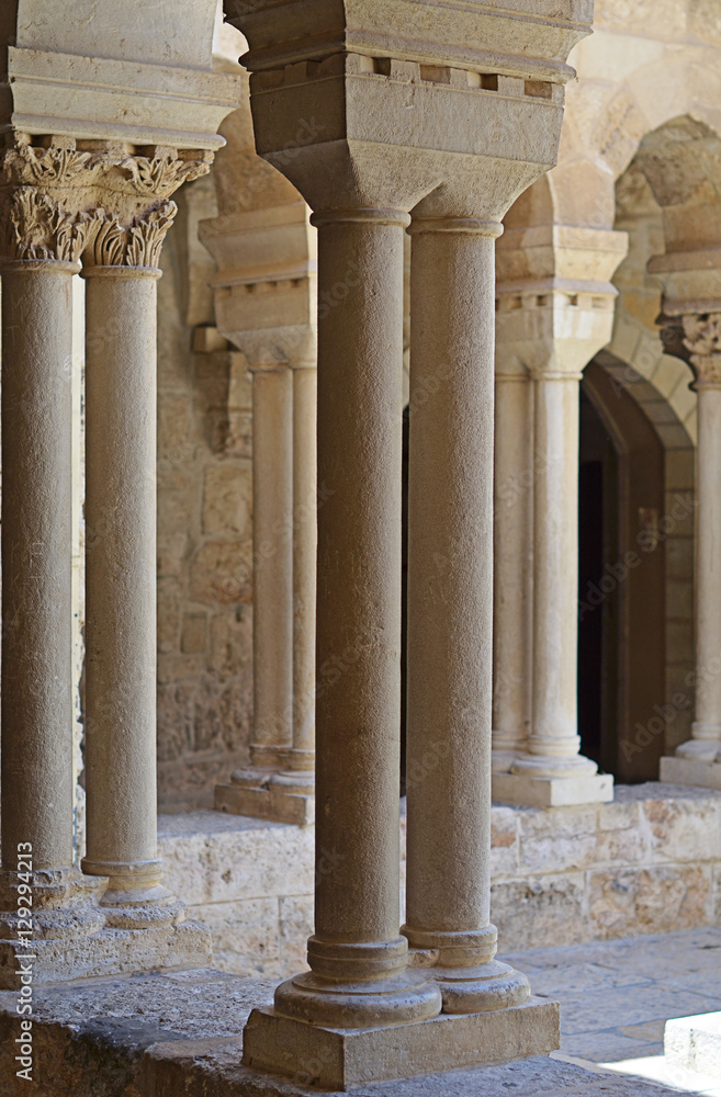 Columns in the temple in Jerusalem