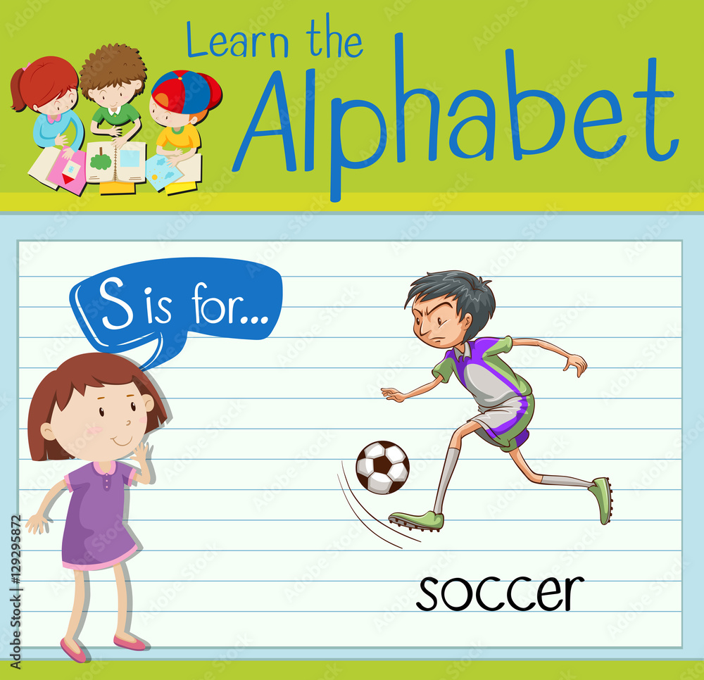 Flashcard letter S is for soccer Flashcard letter S is for soccer