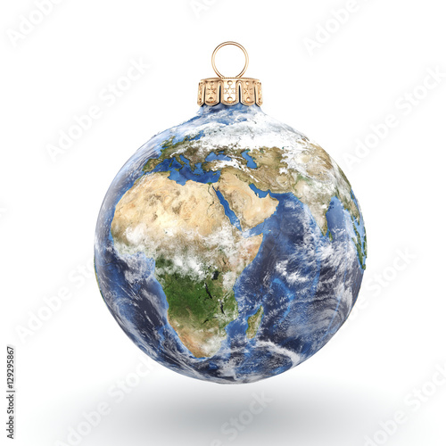 3D rendering Christmas ball Planet Earth