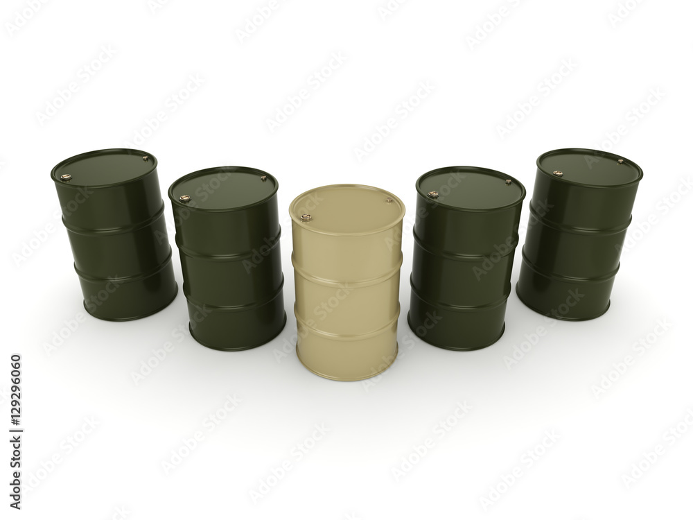 3D rendering khaki barrels 3D rendering khaki barrels