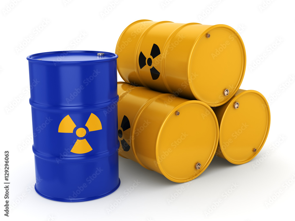 3D rendering radioactive barrels 3D rendering radioactive barrels