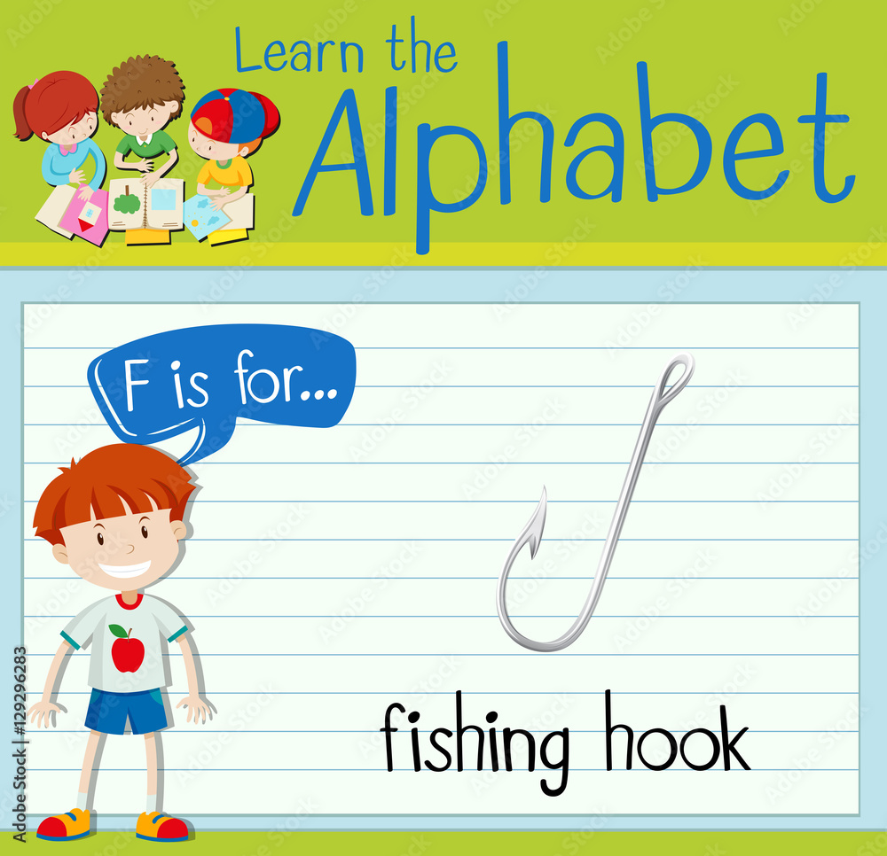 Flashcard letter F is for fishing hook Flashcard letter F is for fishing hook