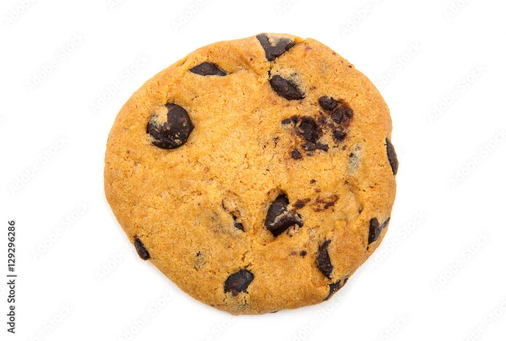 Chocolate chip cookie on white Chocolate chip cookie on white