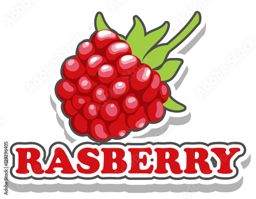 Font design with word raspberry
