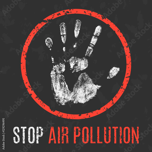 Vector illustration. Global problems of humanity. Stop air pollution.