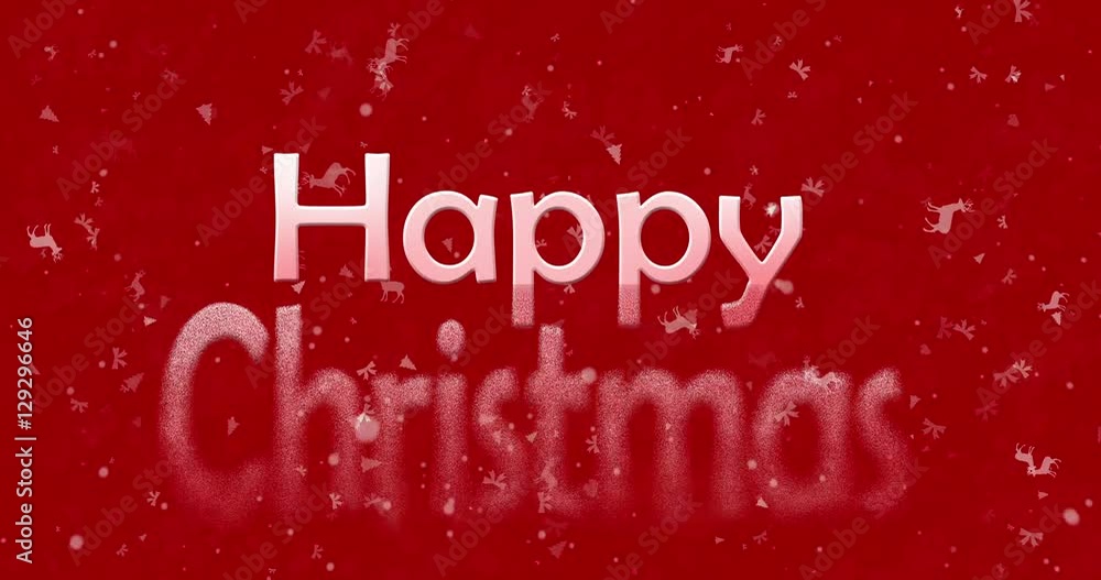 Happy Christmas text turns to dust from bottom on red animated background
Happy Christmas text turns to dust from bottom on red animated background