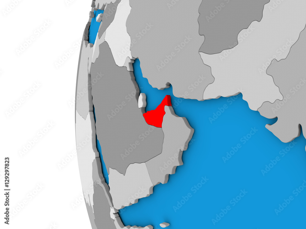 Fototapeta premium United Arab Emirates on globe