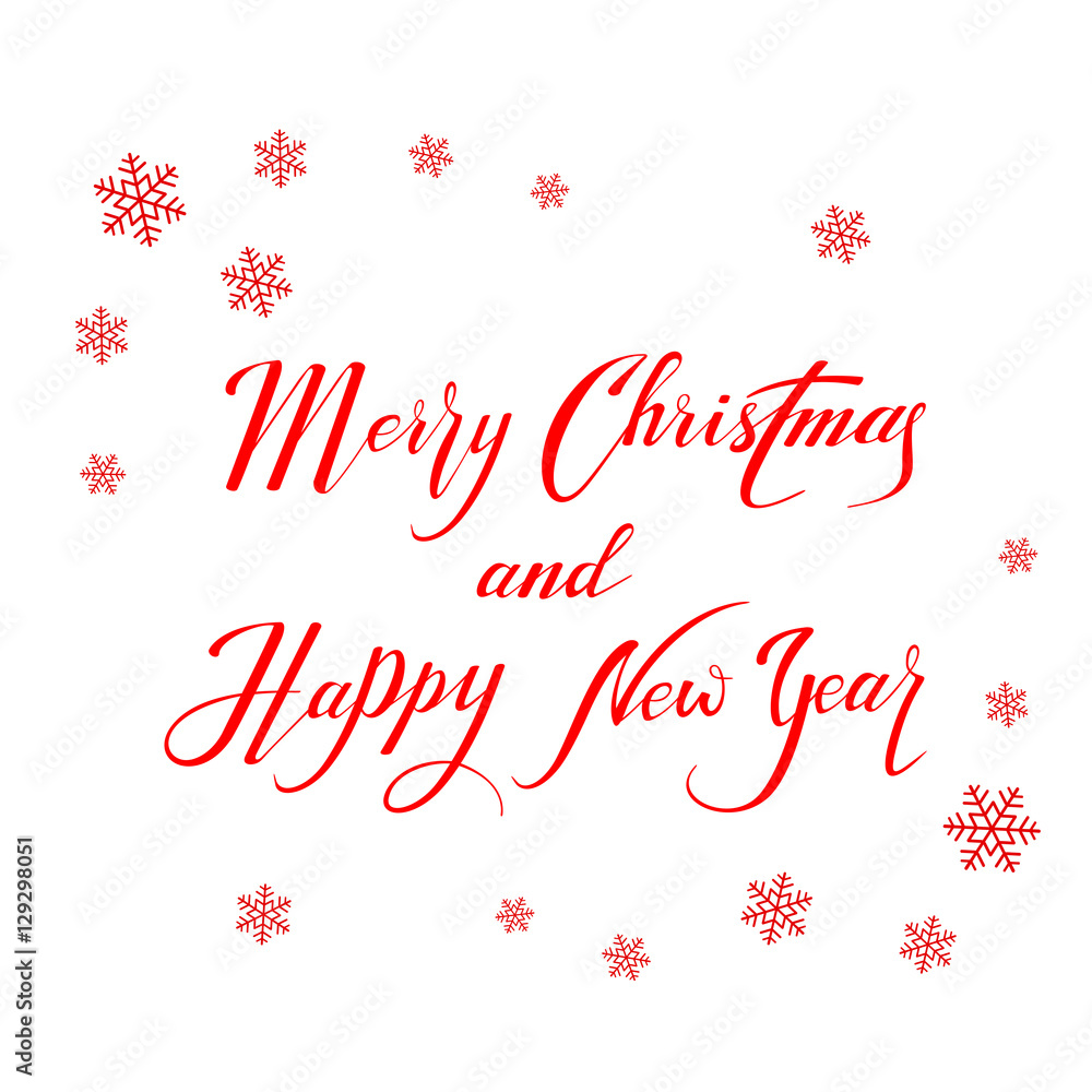 Lettering Merry Christmas and Happy New Year