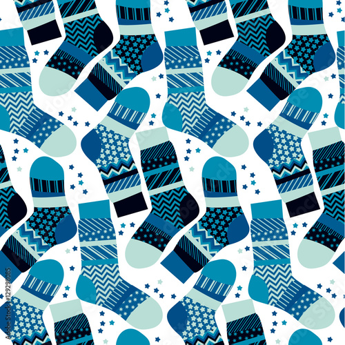 Christmas blue striped sock...