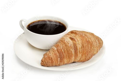 Fototapeta Naklejka Na Ścianę i Meble -  Fresh croissant on white background