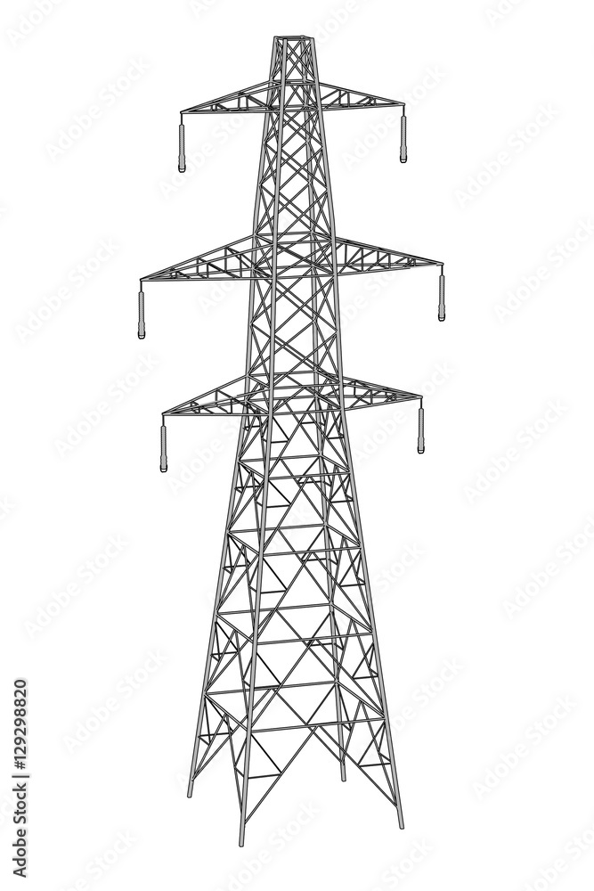 2d cartoon illustration of electric lines 2d cartoon illustration of electric lines