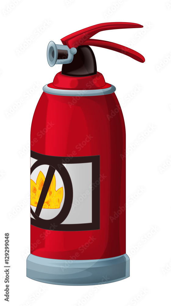 Cartoon extinguisher - isolated - illustration for children