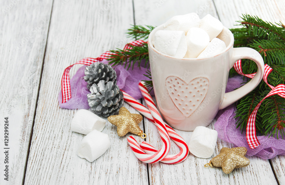 cup of cocoa with marshmallows cup of cocoa with marshmallows
