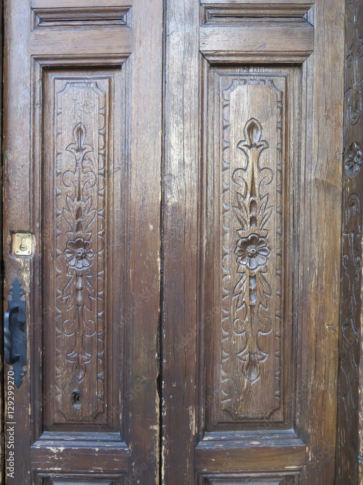 Carved wooden door Carved wooden door