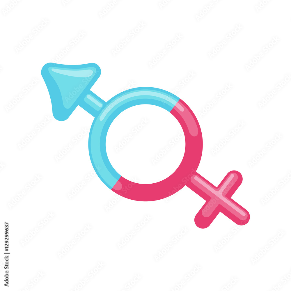 Male and Female Symbols in flat style. Male and Female Symbols in flat style.