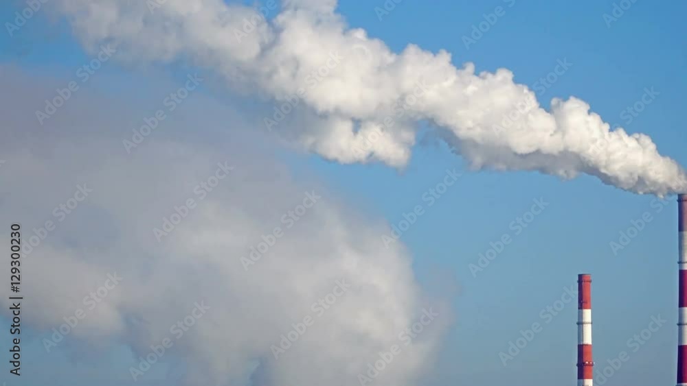 Smoke Emission From industrial Factory Pipe. Smoke Emission From industrial Factory Pipe.