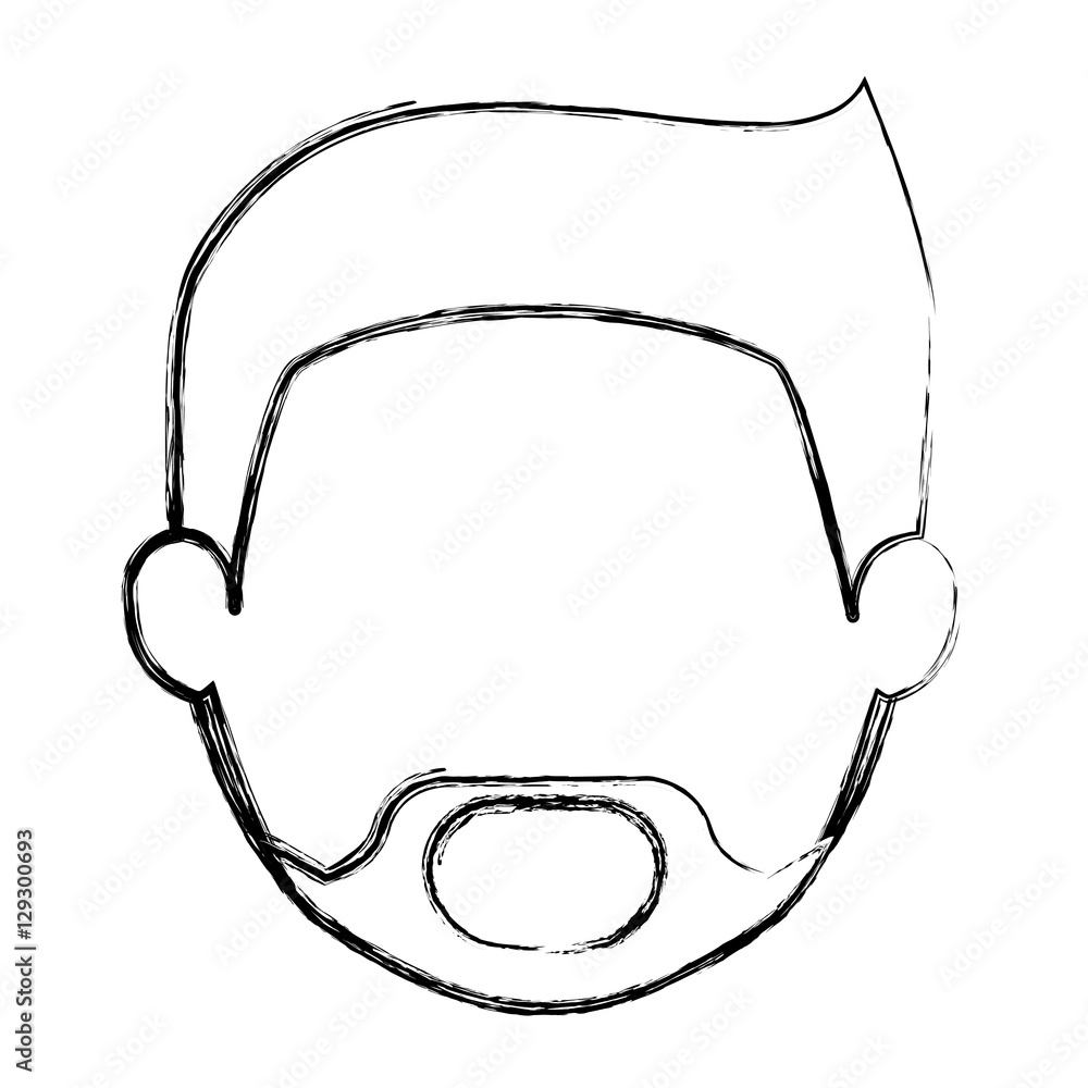 Man head icon. Male avatar person people and human theme. Isolated design. Vector illustration Man head icon. Male avatar person people and human theme. Isolated design. Vector illustration