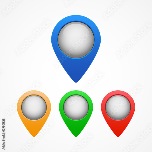 Set of map pointers, vector illustration Free Download Set of map pointers, vector illustration - GFXLoad