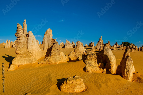Lunar lanscape of the Pinnacles Desert at Nambung National Park, Western Australia, Australia