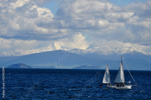 Sailing boat on Lake Taupo