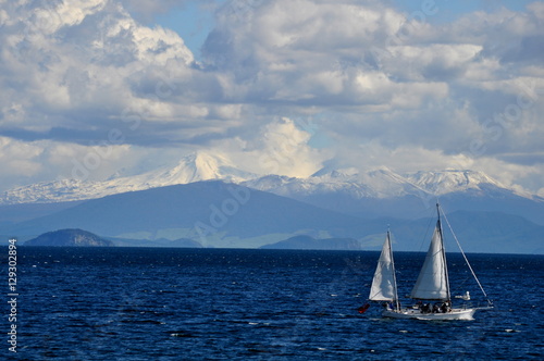 Sailing boat on Lake Taupo