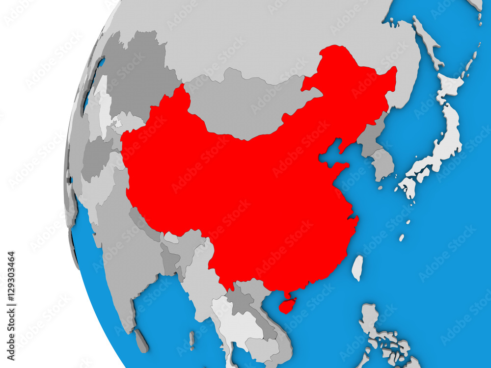 Fototapeta premium China on globe