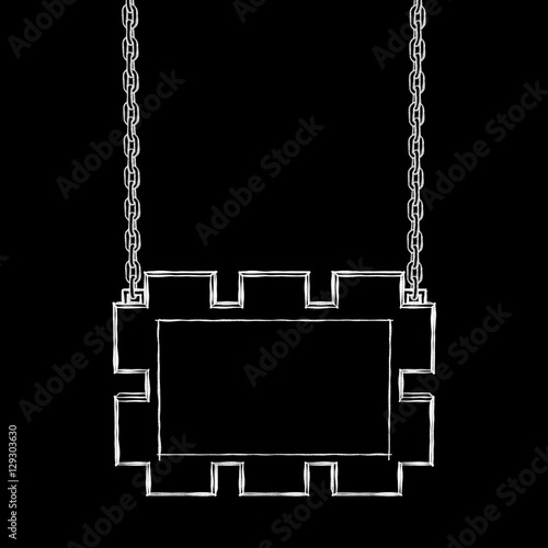 Blank signboard hanging on ...