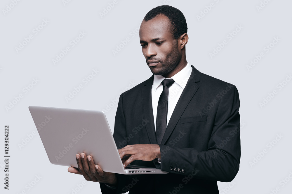 Concentrated on work. 