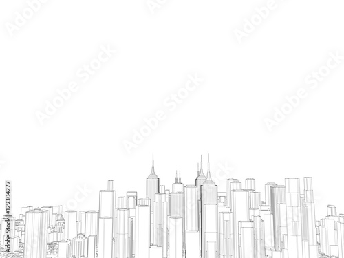City. Isolated on white bac...