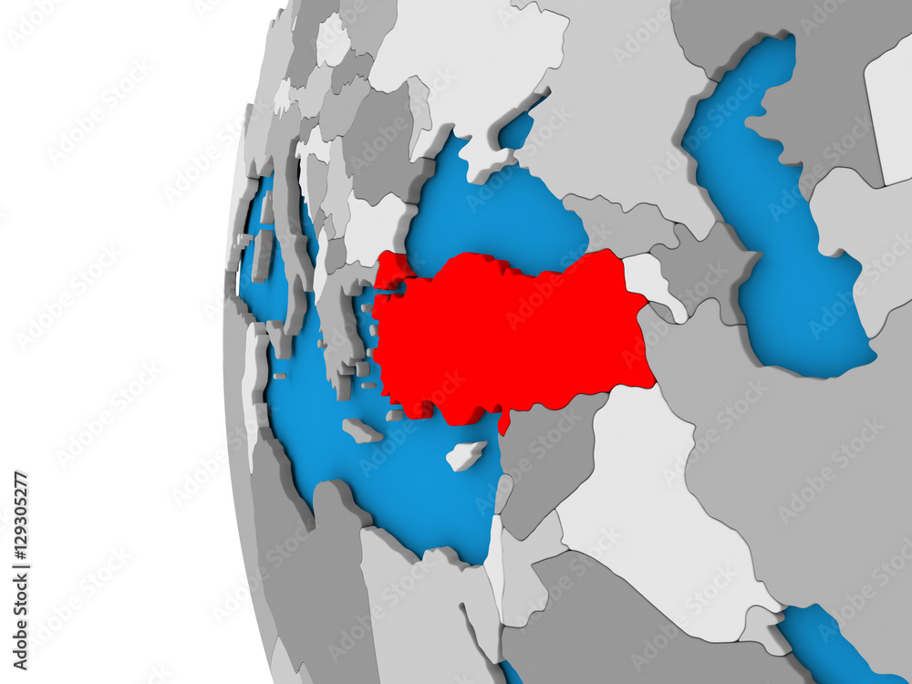 Fototapeta premium Turkey on globe