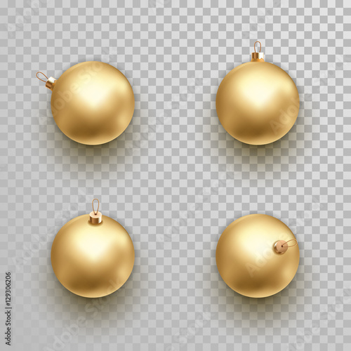 Golden Christmas ball decoration ornaments isolated vector