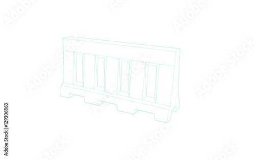 Road barrier.Isolated on wh...