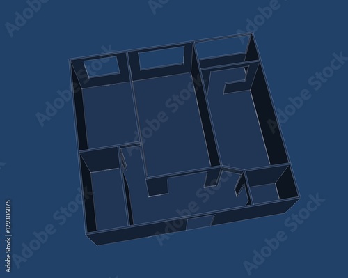 Empty room plan.Sketch illu...