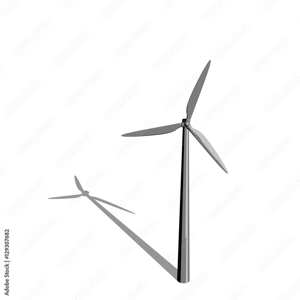 Wind turbin. Isolated on white background. Cartoon style. Wind turbin. Isolated on white background. Cartoon style.