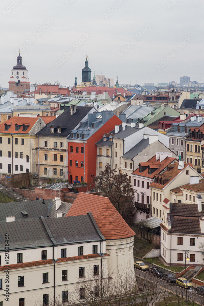 Obraz premium Ulice starego miasta Lublina w Europie Wschodniej, Polska